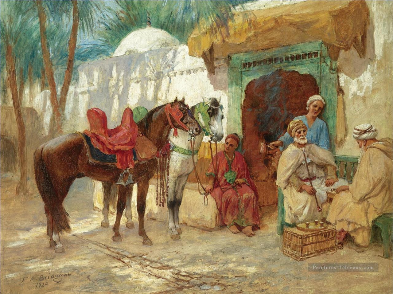 LES JOUEURS D’ÉCHECS Frederick Arthur Bridgman Arab Peintures à l'huile